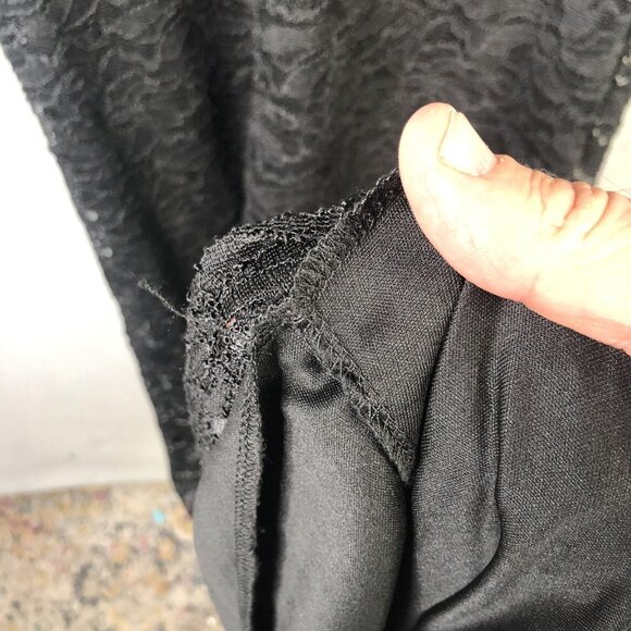 La Scala Dress Womens Large Lace Maxi Evening Gown Beaded Formal Babydoll Y2K - Picture 9 of 13